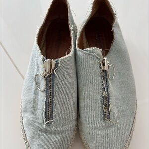 Alexander Wang light denim espadrilles 7 zip closure